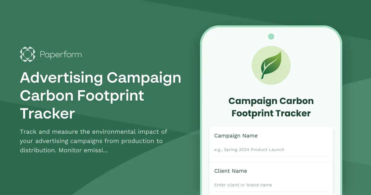Advertising Campaign Carbon Footprint Tracker