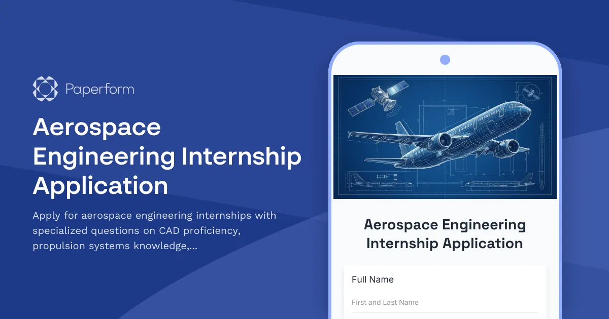 Aerospace Engineering Internship Application