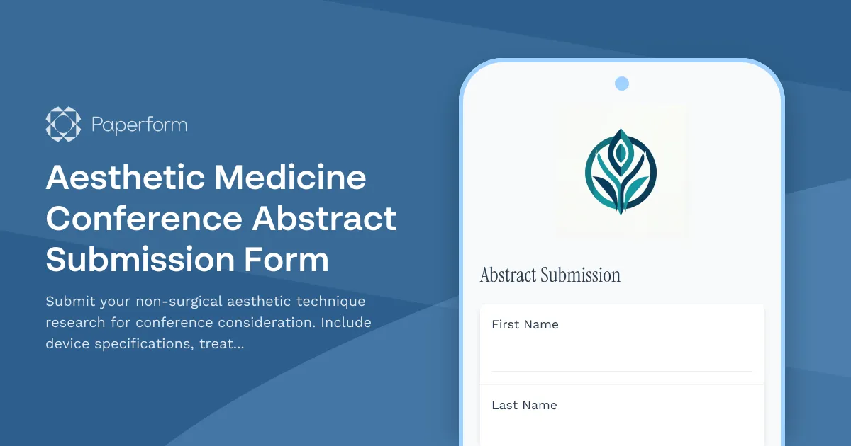 Aesthetic Medicine Conference Abstract Submission Form