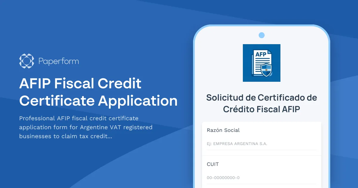 AFIP Fiscal Credit Certificate Application