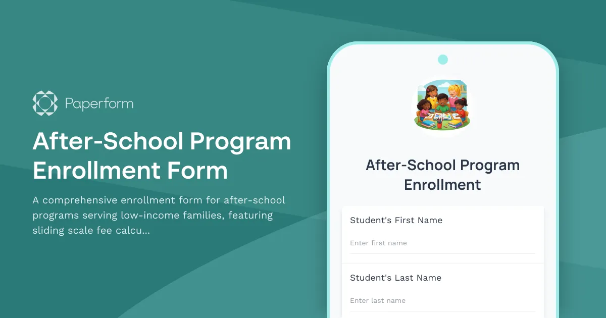 After-School Program Enrollment Form