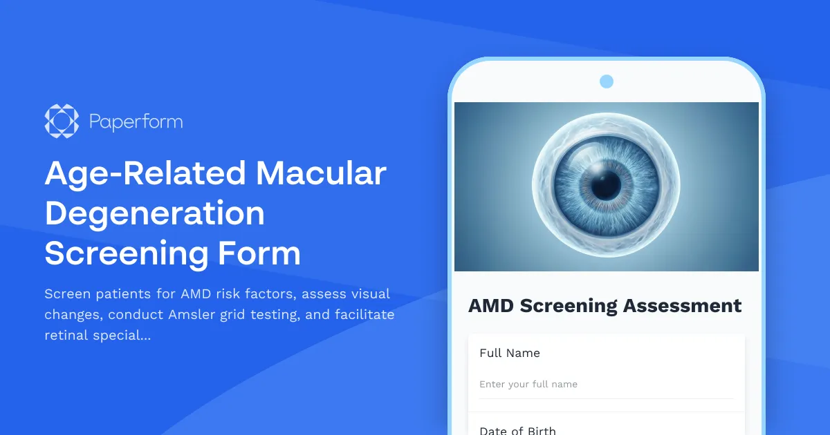 Age-Related Macular Degeneration Screening Form