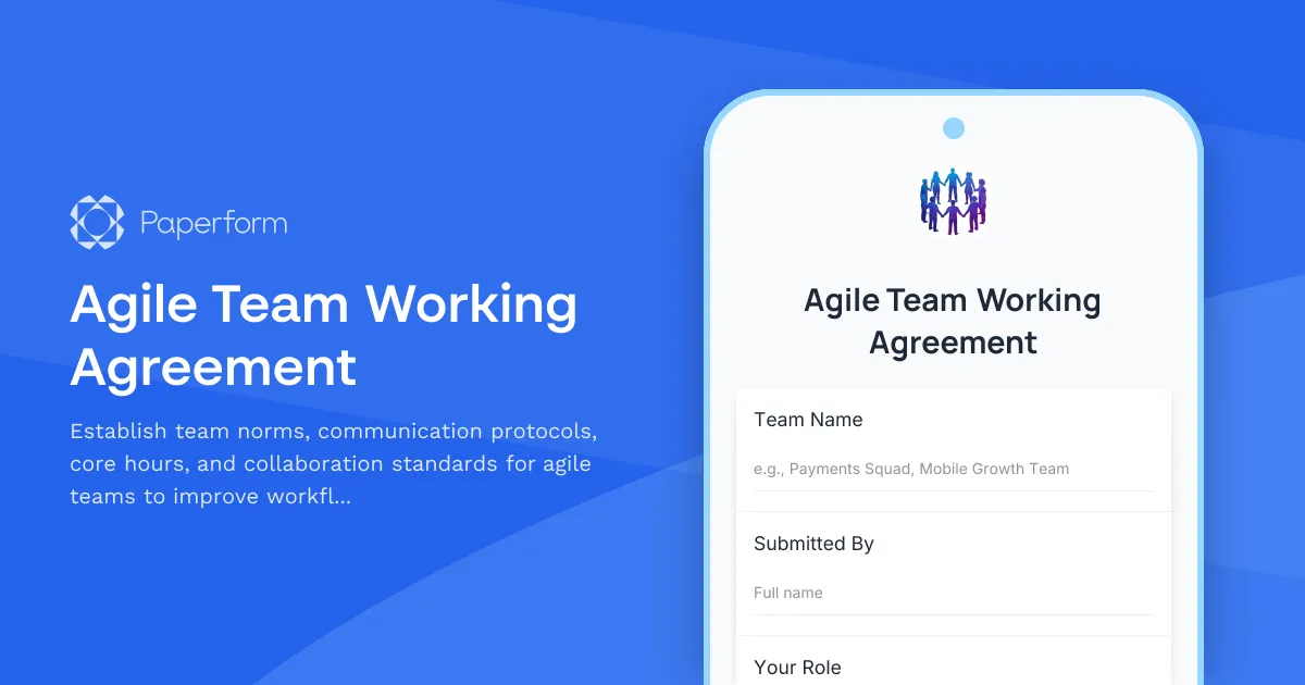 Agile Team Working Agreement
