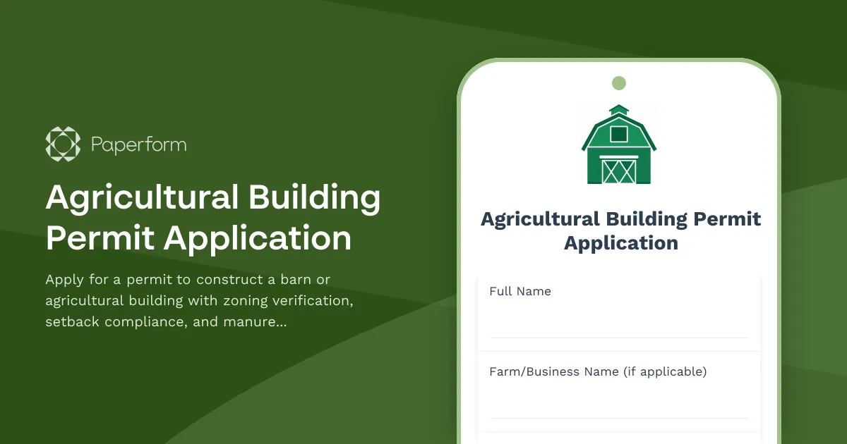 Agricultural Building Permit Application