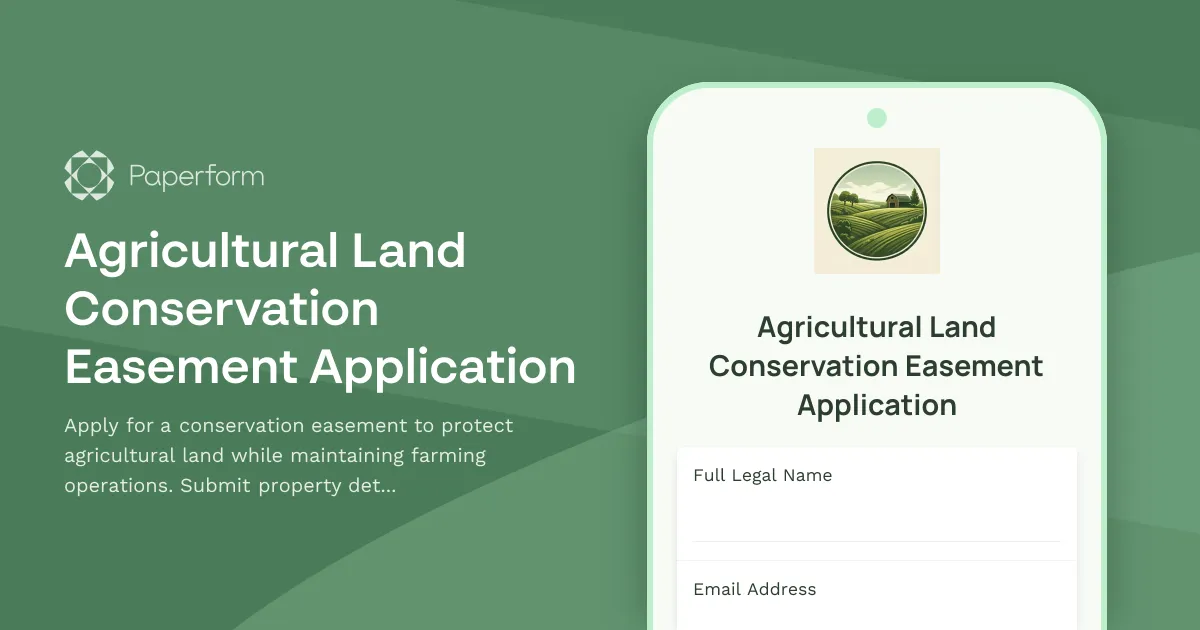 Agricultural Land Conservation Easement Application