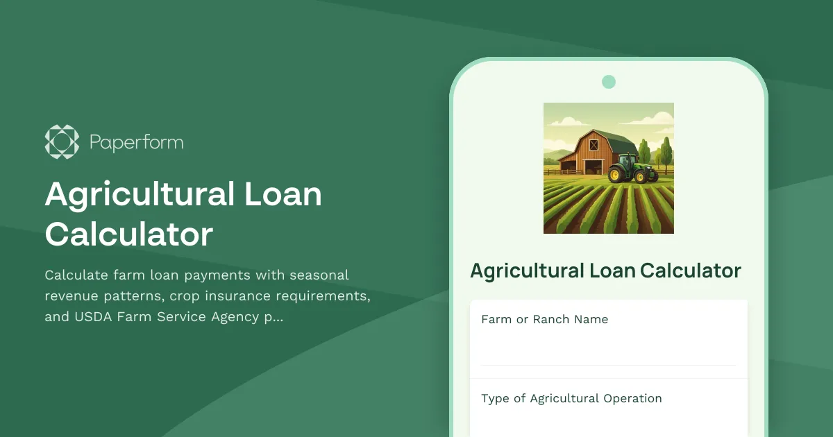 Agricultural Loan Calculator