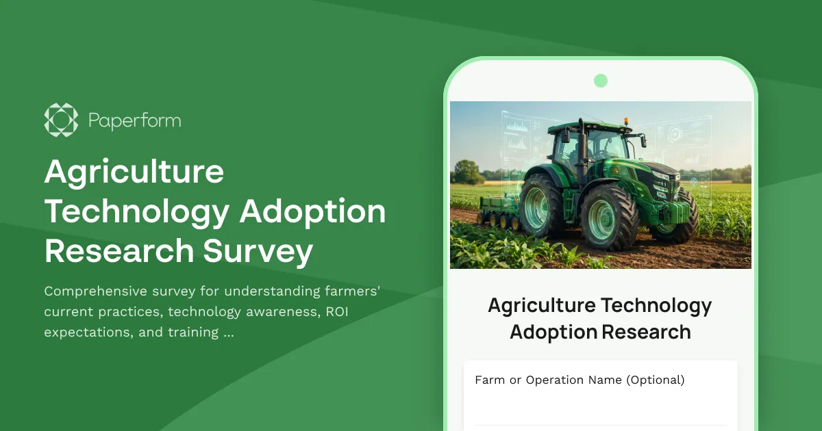 Agriculture Technology Adoption Research Survey