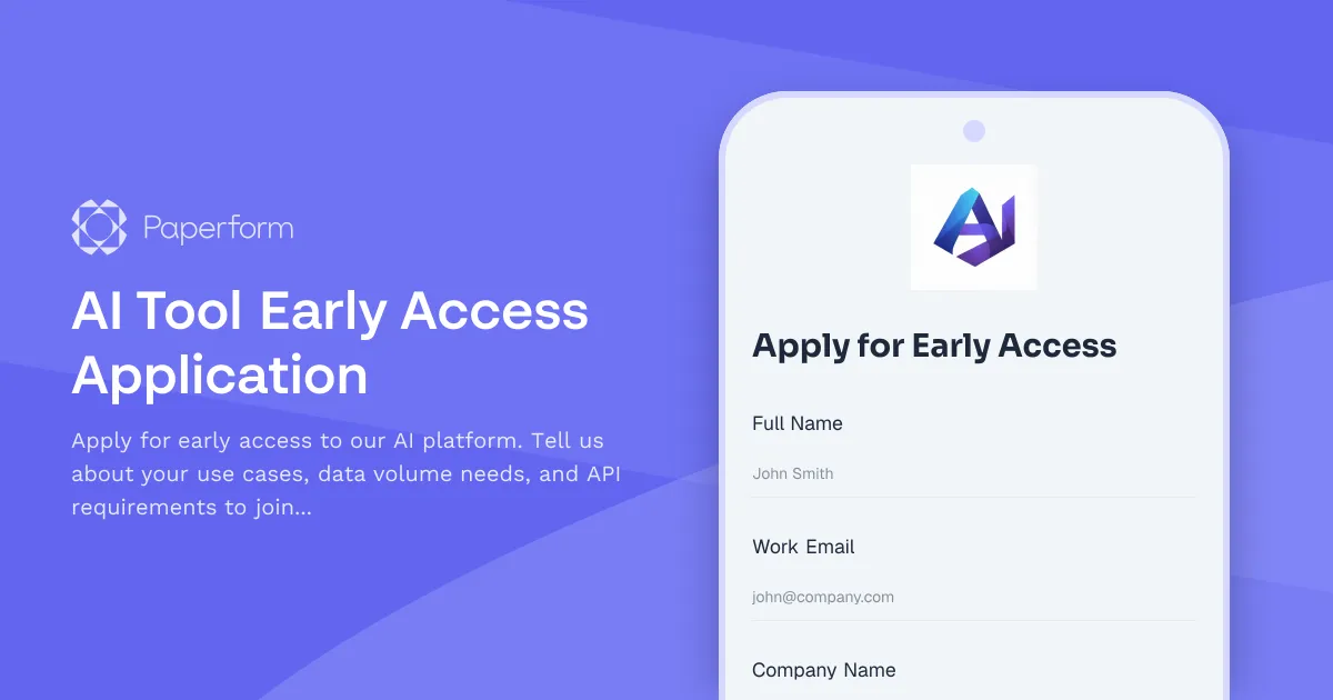 AI Tool Early Access Application