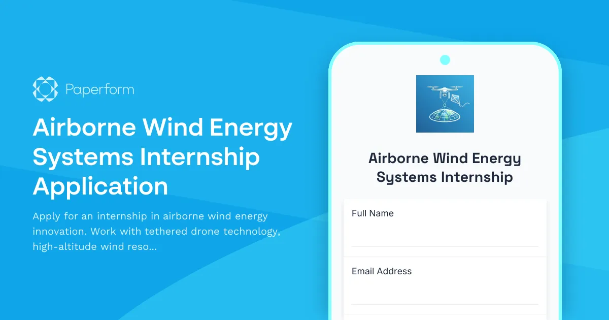 Airborne Wind Energy Systems Internship Application