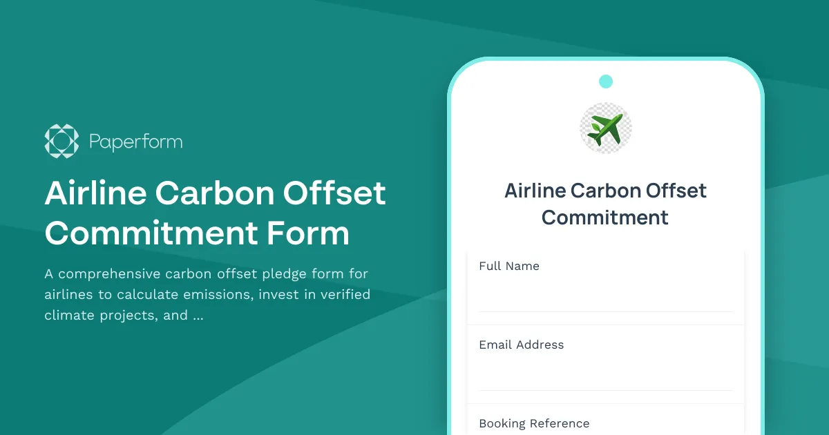 Airline Carbon Offset Commitment Form