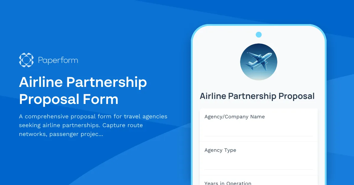 Airline Partnership Proposal Form