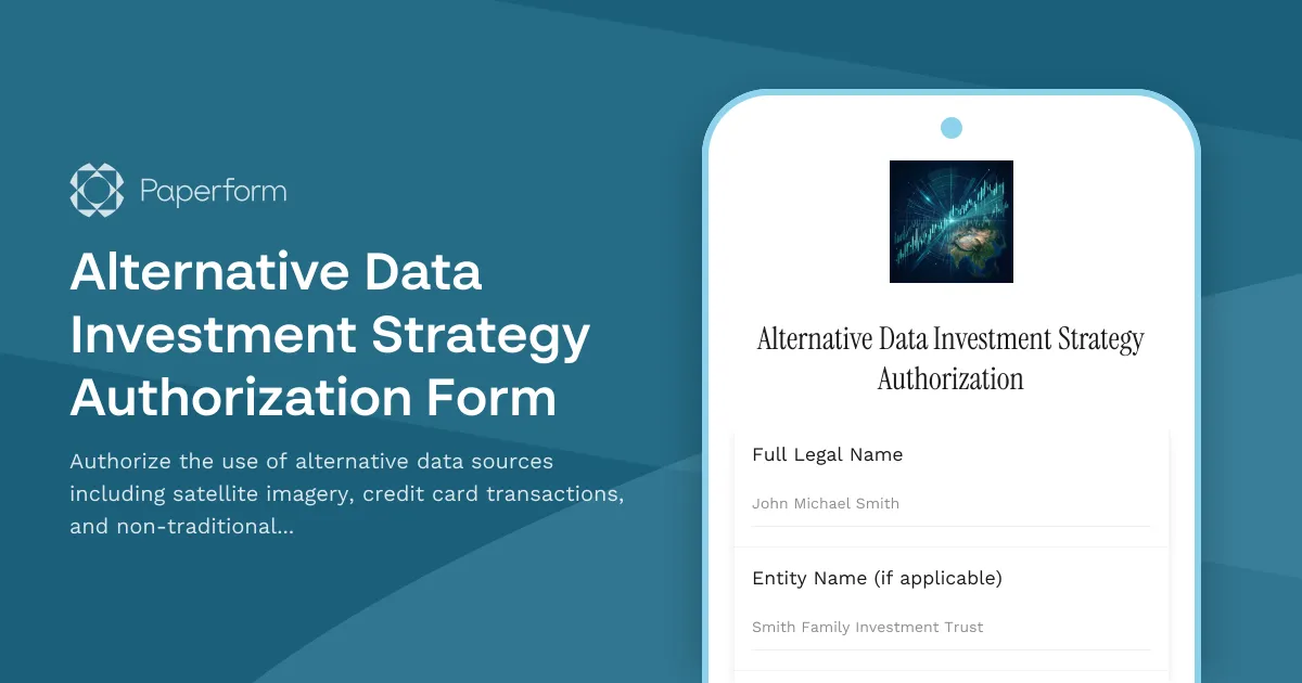 Alternative Data Investment Strategy Authorization Form