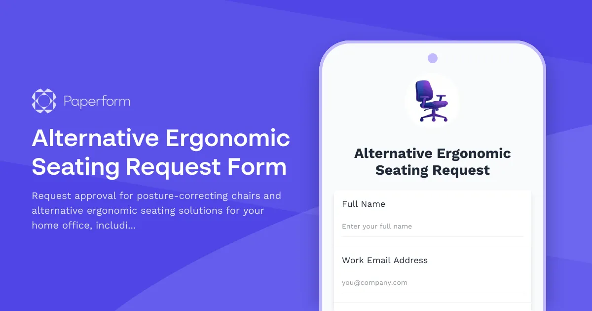 Alternative Ergonomic Seating Request Form
