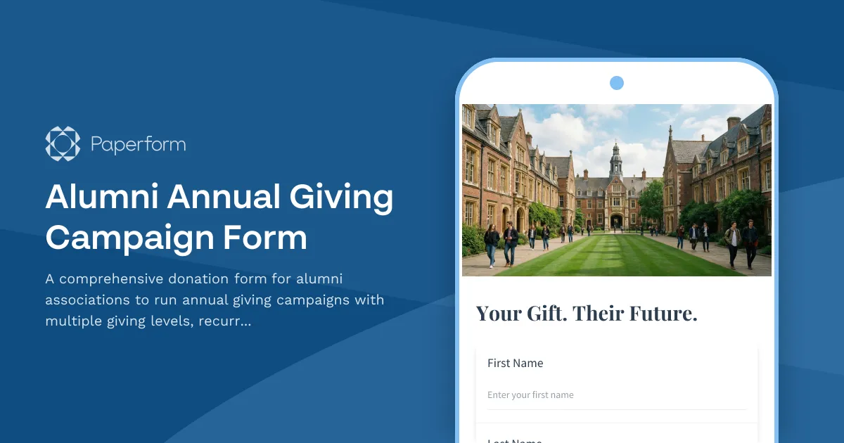 Alumni Annual Giving Campaign Form