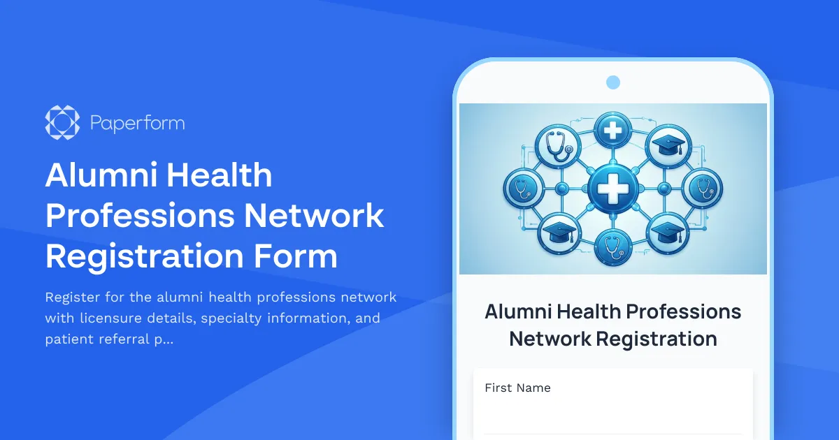 Alumni Health Professions Network Registration Form