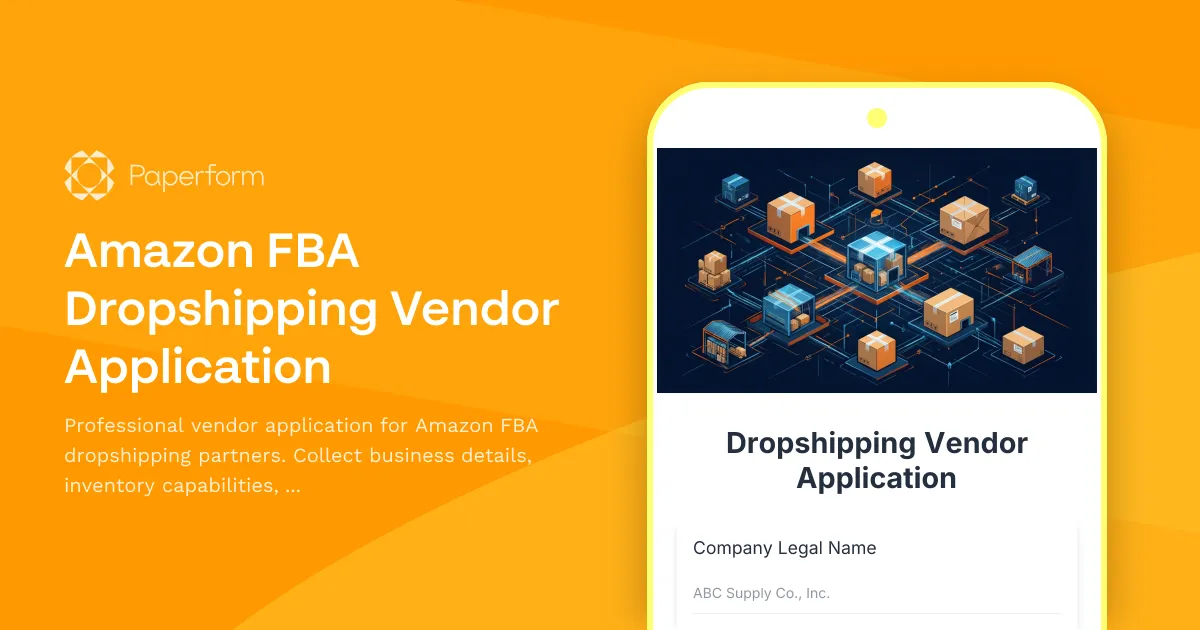 Amazon FBA Dropshipping Vendor Application