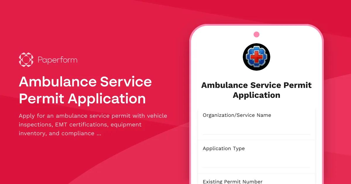 Ambulance Service Permit Application