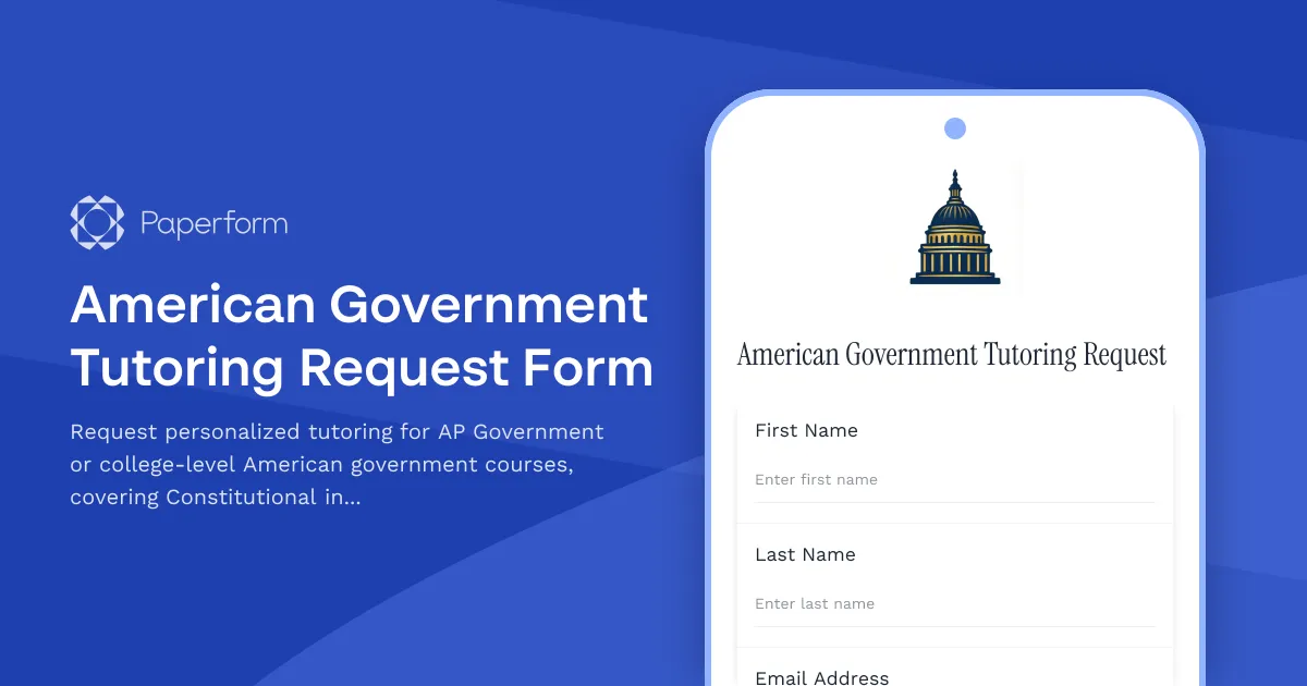 American Government Tutoring Request Form