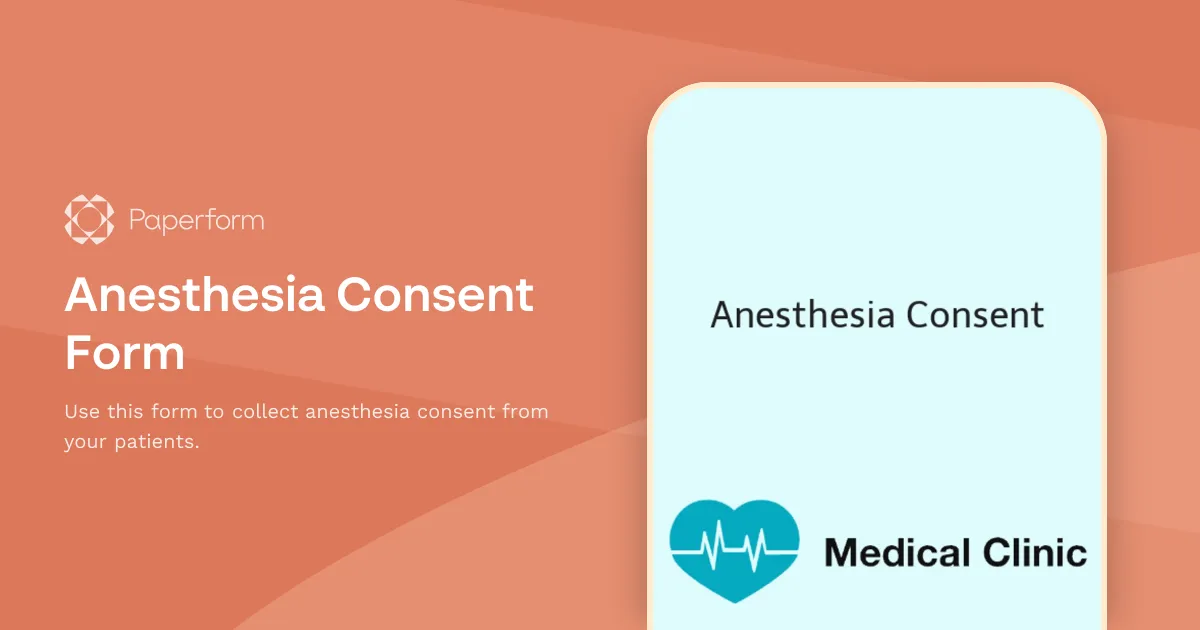 Anesthesia Consent Form