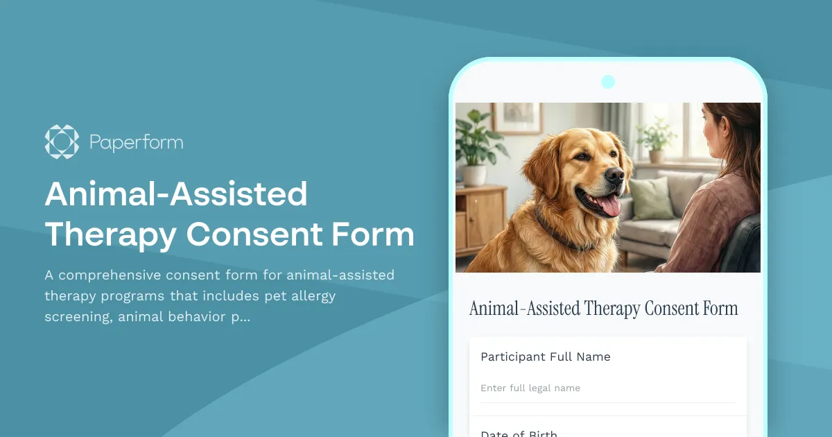 Animal-Assisted Therapy Consent Form