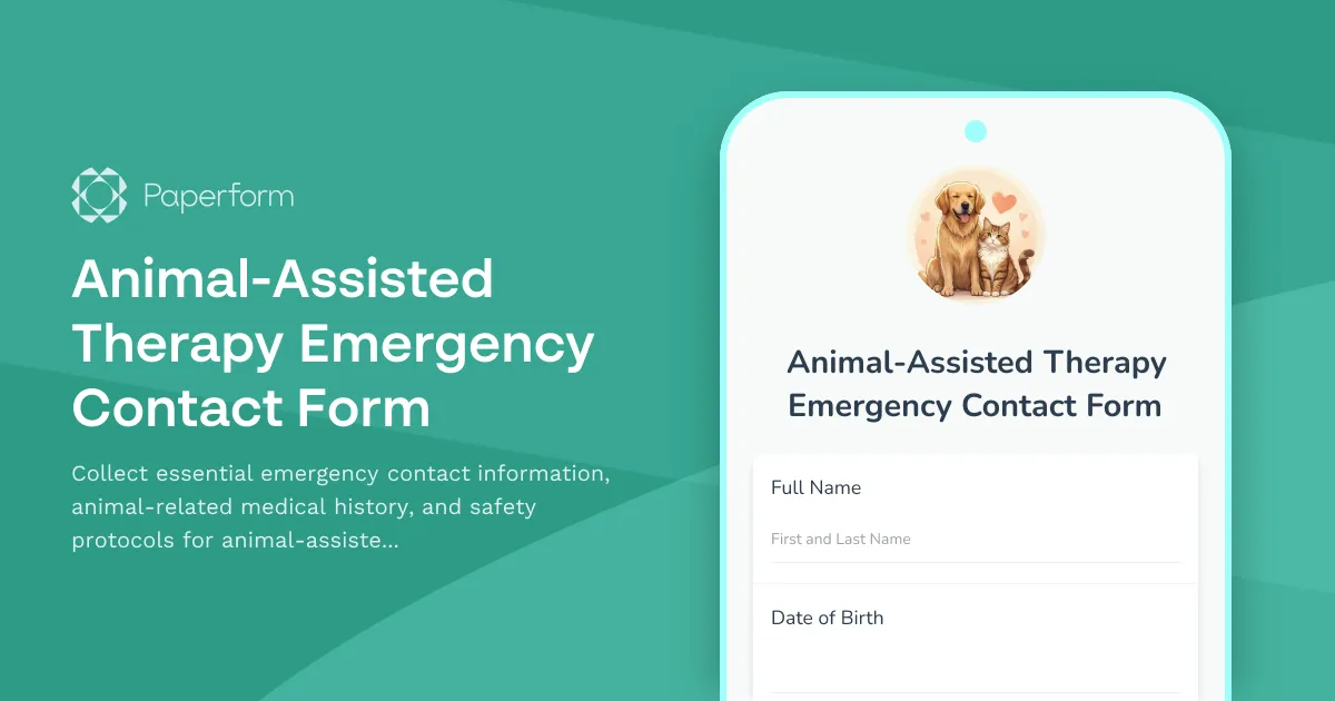 Animal-Assisted Therapy Emergency Contact Form