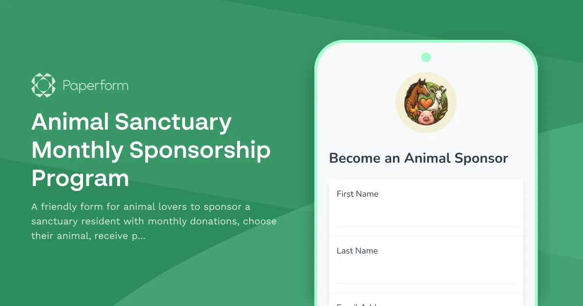 Animal Sanctuary Monthly Sponsorship Program