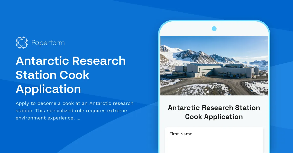 Antarctic Research Station Cook Application