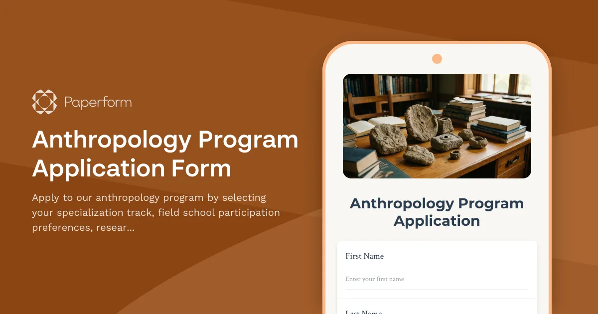 Anthropology Program Application Form