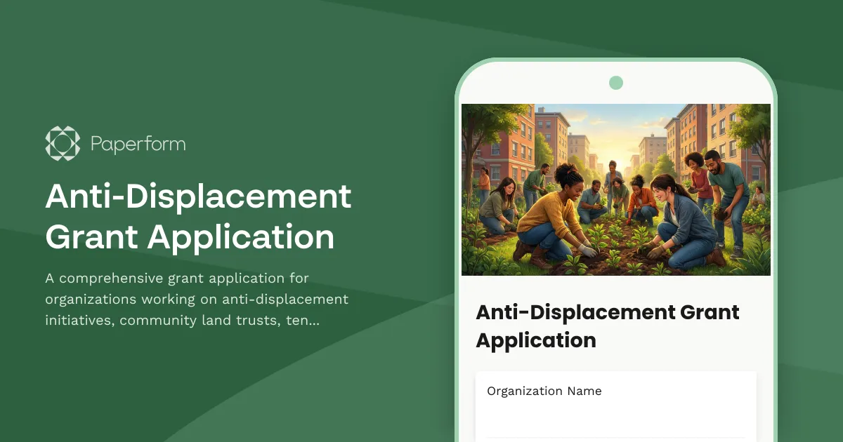 Anti-Displacement Grant Application
