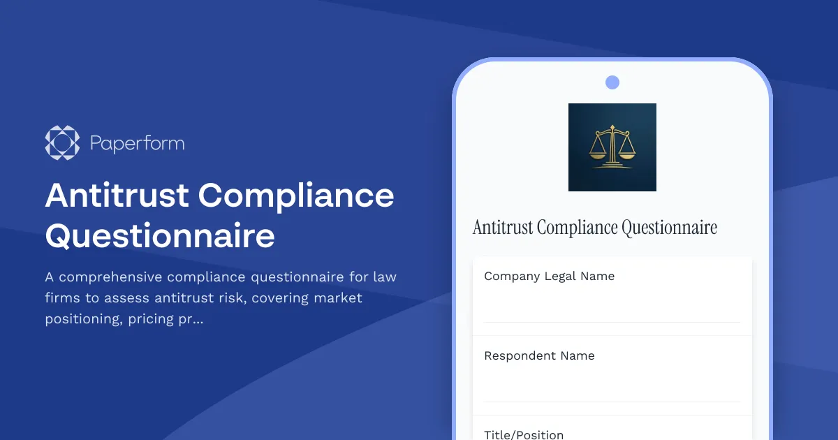 Antitrust Compliance Questionnaire