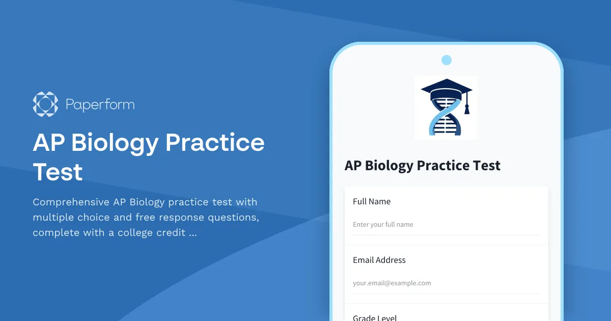 AP Biology Practice Test