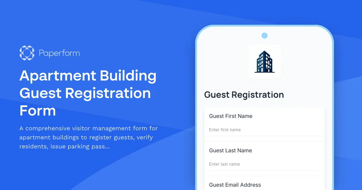 Apartment Building Guest Registration Form