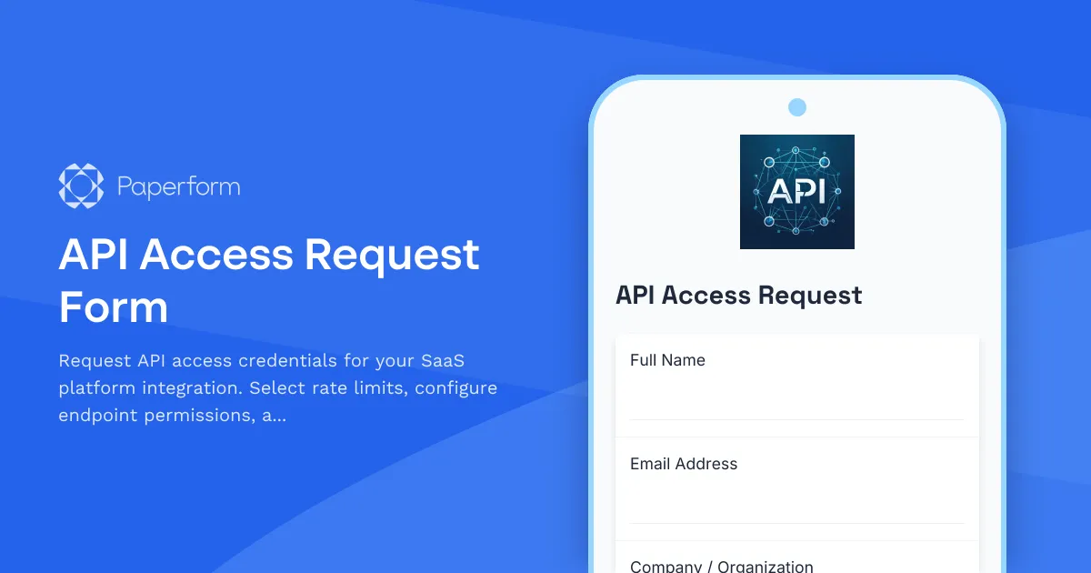 API Access Request Form