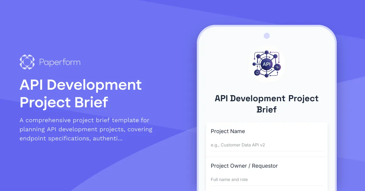 API Development Project Brief