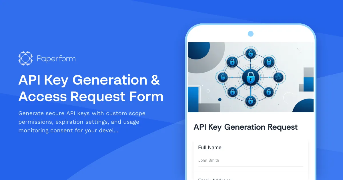 API Key Generation & Access Request Form