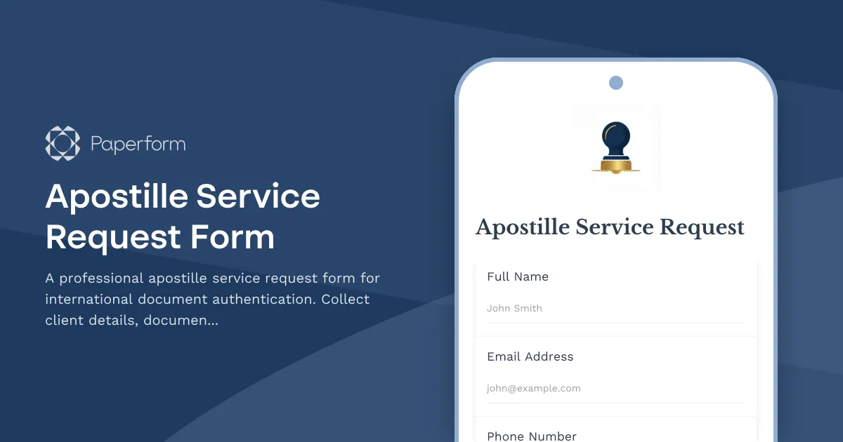 Apostille Service Request Form