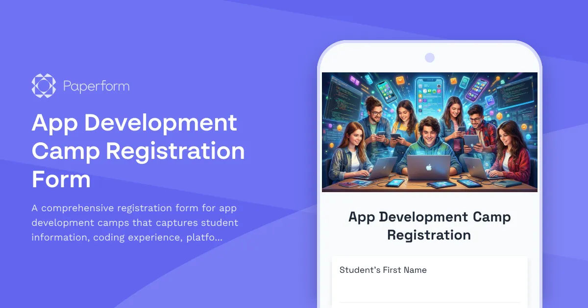 App Development Camp Registration Form