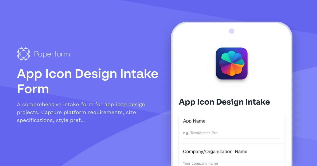 App Icon Design Intake Form