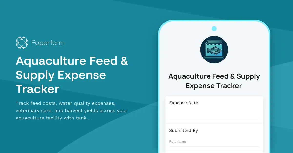 Aquaculture Feed & Supply Expense Tracker