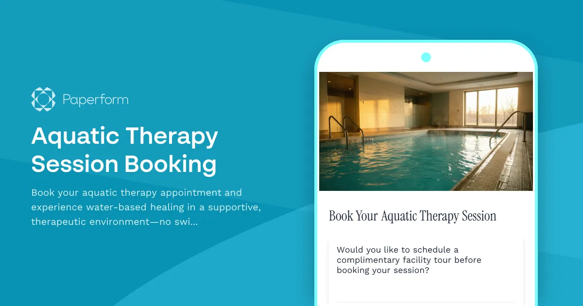 Aquatic Therapy Session Booking
