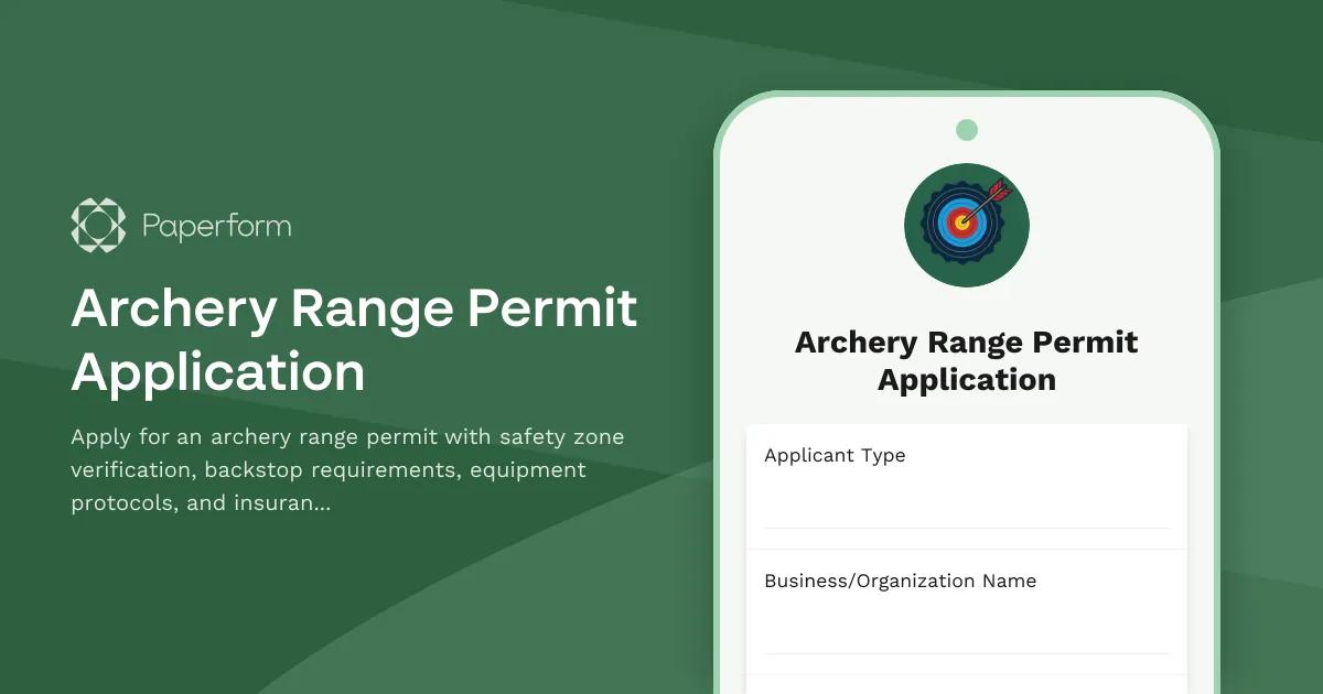 Archery Range Permit Application