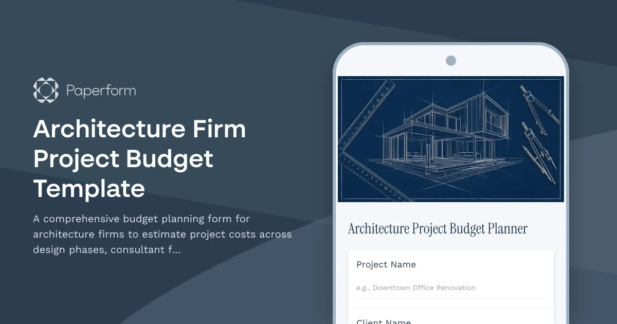 Architecture Firm Project Budget Template