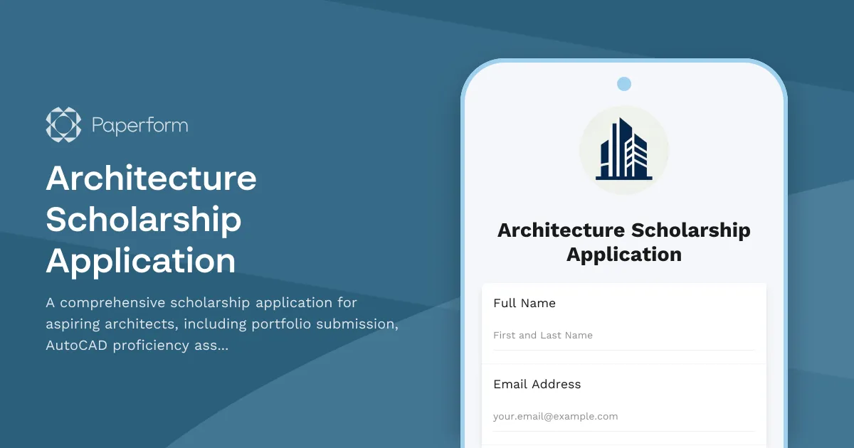 Architecture Scholarship Application