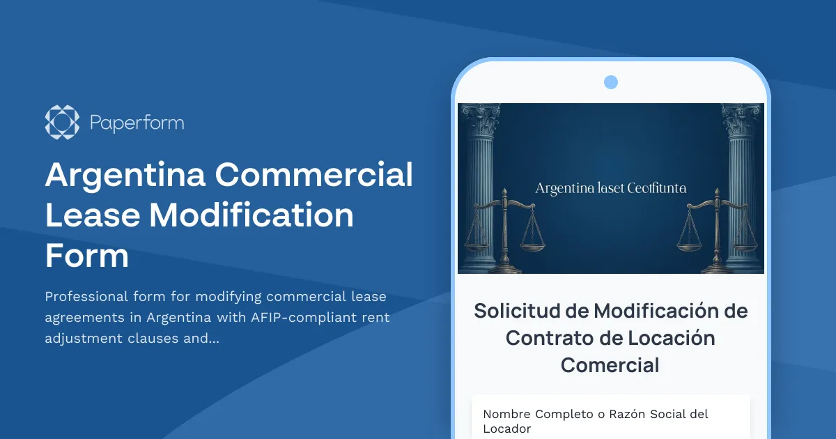 Argentina Commercial Lease Modification Form