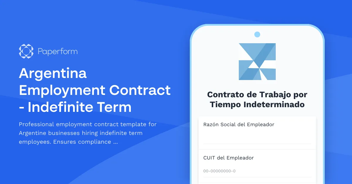 Argentina Employment Contract - Indefinite Term