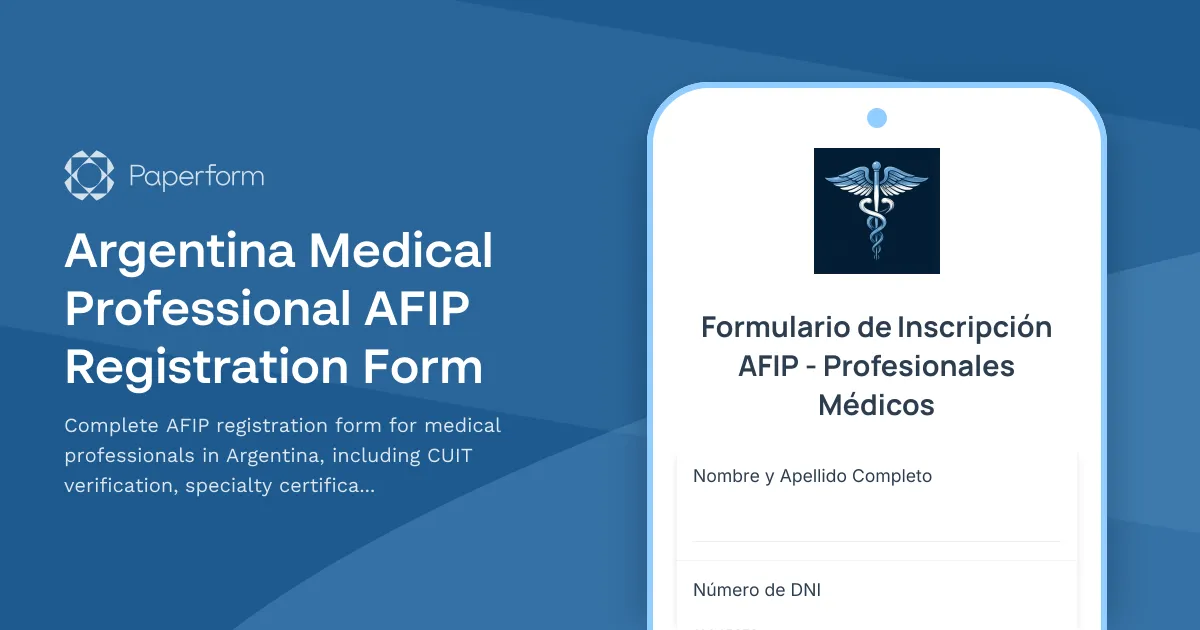 Argentina Medical Professional AFIP Registration Form