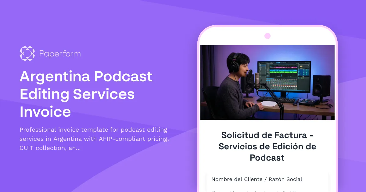 Argentina Podcast Editing Services Invoice