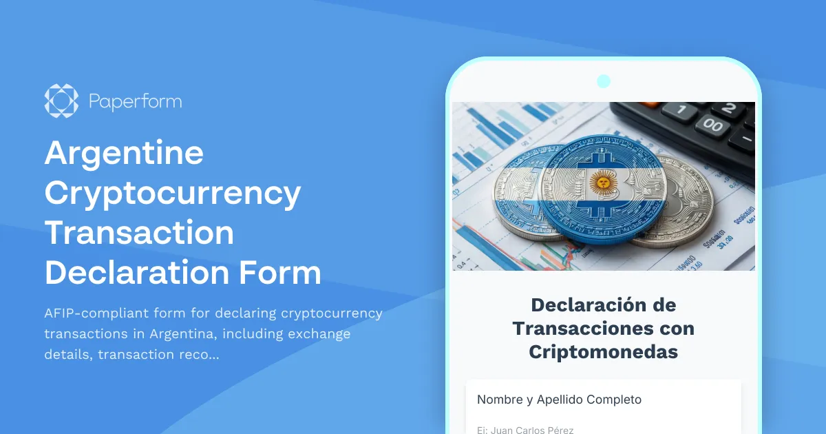 Argentine Cryptocurrency Transaction Declaration Form