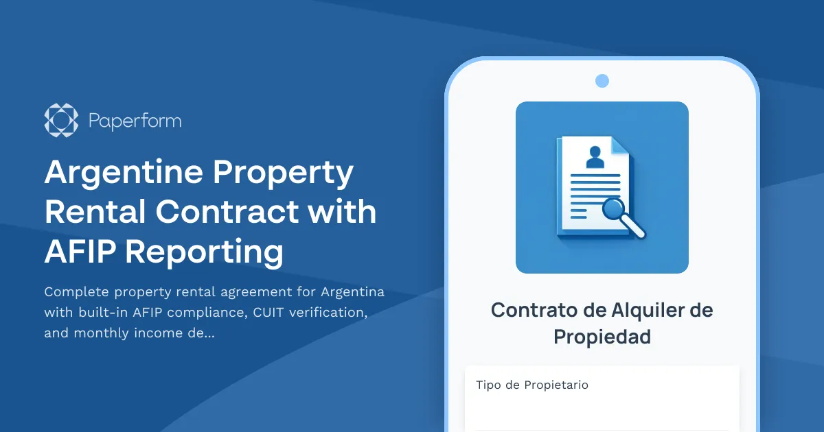 Argentine Property Rental Contract with AFIP Reporting