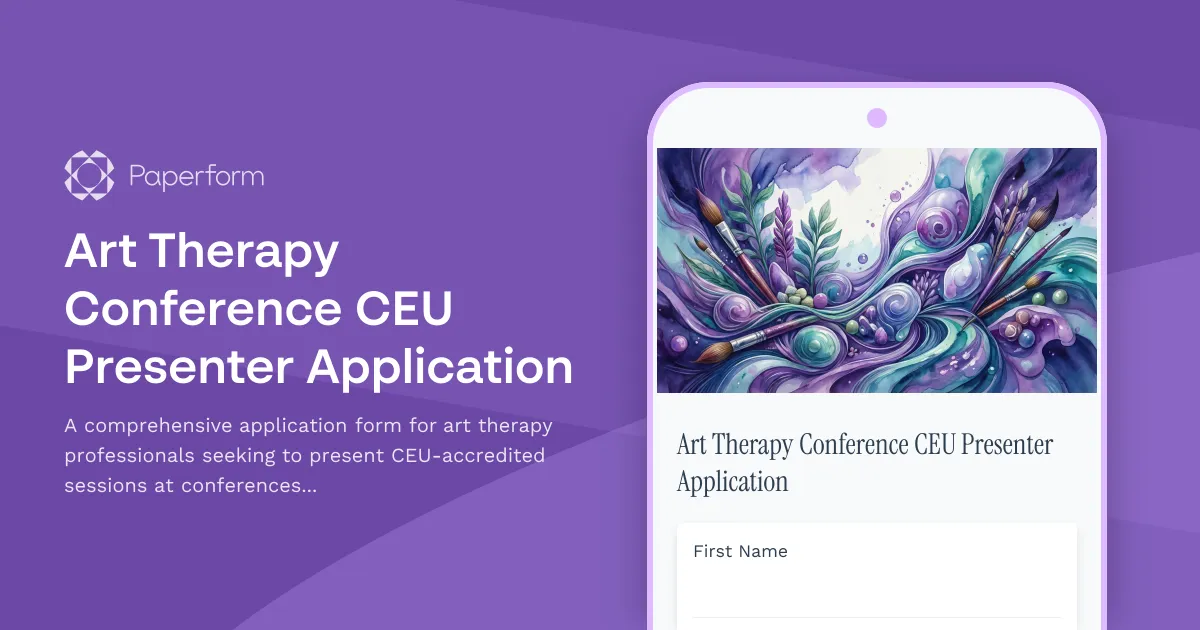 Art Therapy Conference CEU Presenter Application